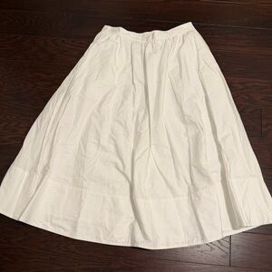 Banana Republic White Ariella cotton Poplin Midi Skirt